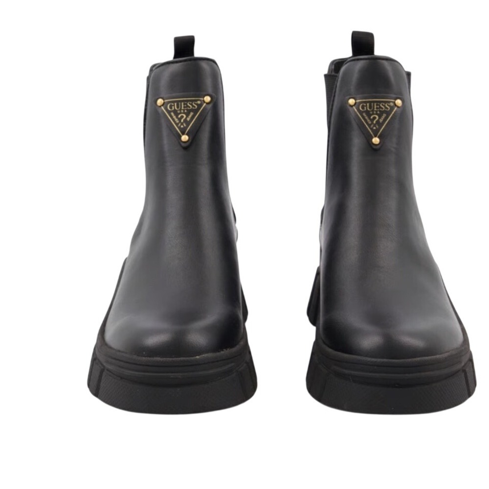 Guess Vintage Y2K Hestia Black Leather Platform Chelsea Boots Women's Size 8.5